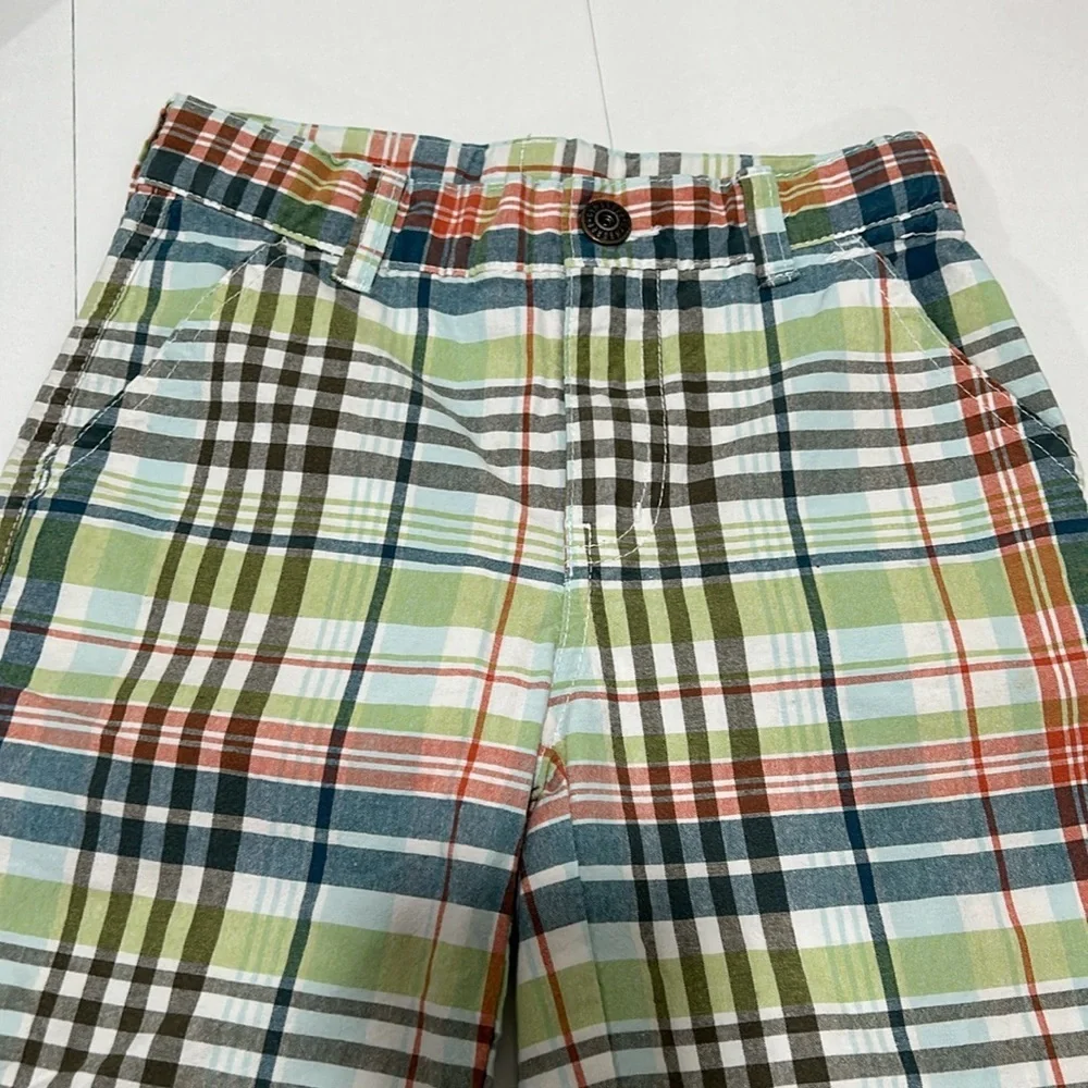 GYMBOREE green & blue  striped Boys shorts size 6 GUC